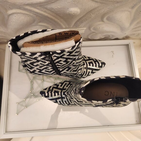 INC Womens Rakima 3 Black Embellished Pointed Toe Dressy Booties Shoes New - Picture 6 of 12